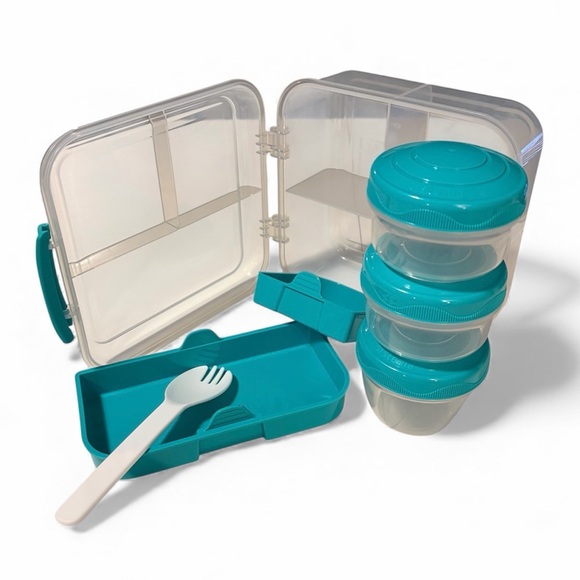 ⭐️ Sistema Bento Box Lunch Box With 3 Side Containers (10 Pieces) - Picture 1 of 3